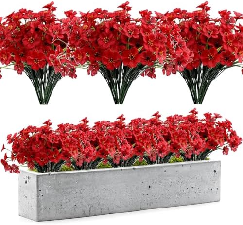 Lifelike Artificial Flowers Outdoor 4pcs Set