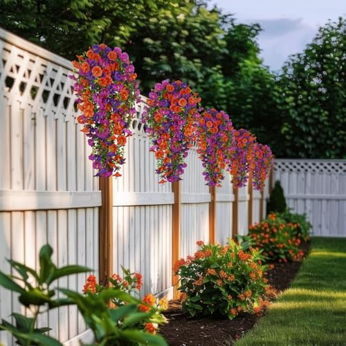3 Pcs Artificial Hanging Flowers for Outdoor Decor
