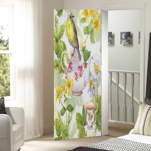 Susiyo Watercolor Tea Bird Halloween Door Cover