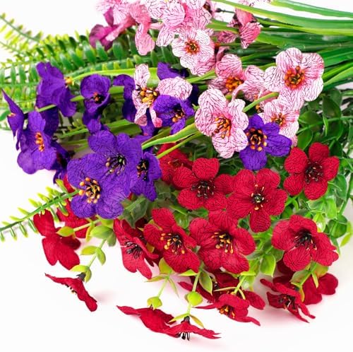 Winrain 30PCS Artificial Flowers Plants Outdoor Decor