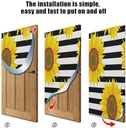 Susiyo Sunflowers Halloween Door Cover 32x79 In