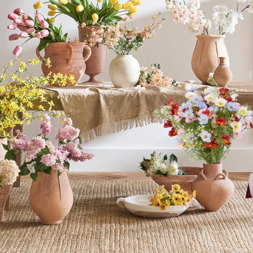 TIVMIK Artificial Flower Bouquet 24 Inch Realistic Silk Flowers