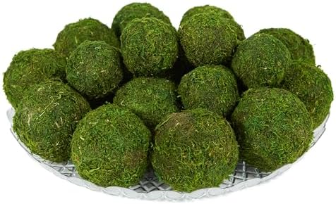 Pack of 23 Artificial Moss Balls Green Decor Set