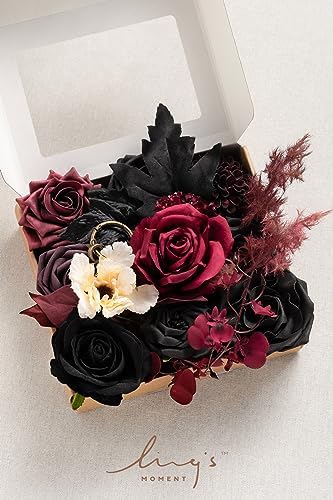 Moody Burgundy Black Artificial Flowers and Greenery Mini Combo Set