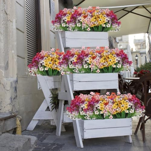 12 Bundle Artificial Flowers for Outdoor Decor