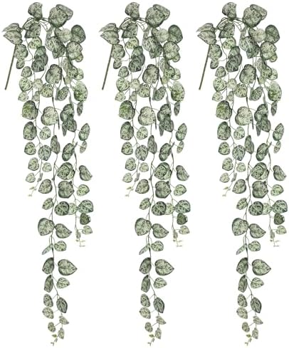 Briful 3 Pack Faux Hanging String of Hearts Plant