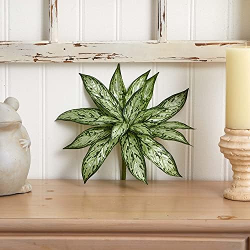 Nearly Natural 10in Variegated Silver Queen Artificial Plant Set of 6