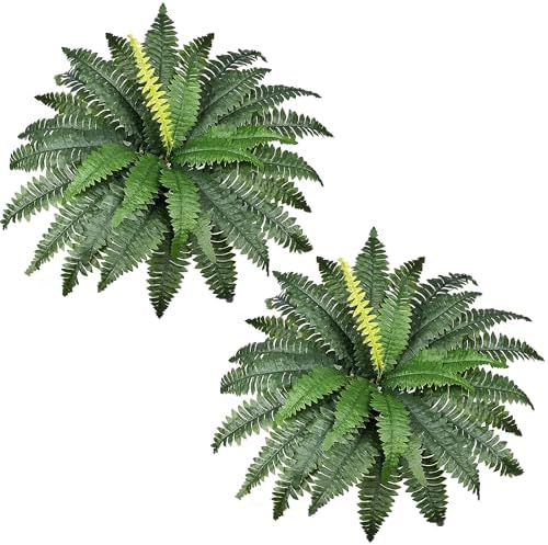 33 Inch Artificial Boston Ferns 2pcs Hanging Plant