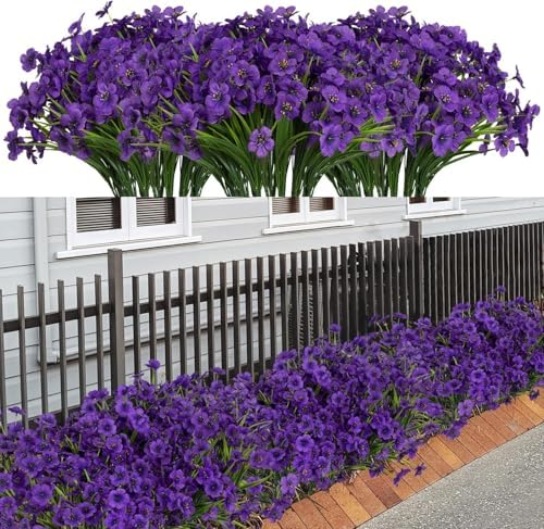 21 Bundles Artificial Flowers No Fade Outdoor Decor