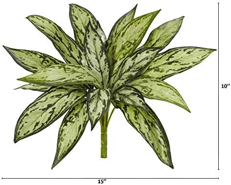 Nearly Natural 10in Variegated Silver Queen Artificial Plant Set of 6
