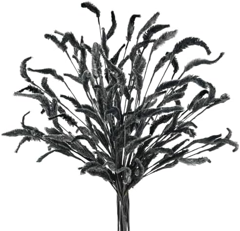 Black Dried Pampas Grass Faux Flowers 8pcs