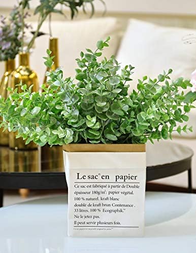 Flojery 4Pcs Artificial Silver Dollar Eucalyptus Branches