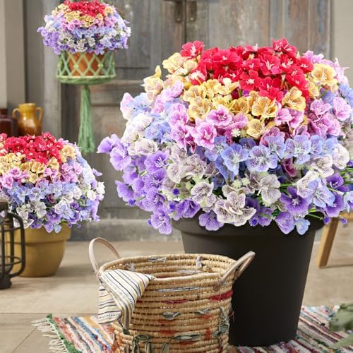 ZEOSTARO Artificial Flowers 12 Bundles Multi Color
