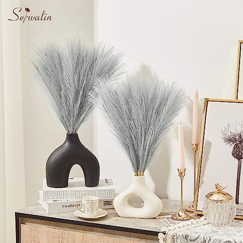 Serwalin Grey Pampas Grass Decor Centerpieces 6pcs