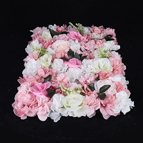 12Pcs Pink White Rose Wall Panel 3D Decor