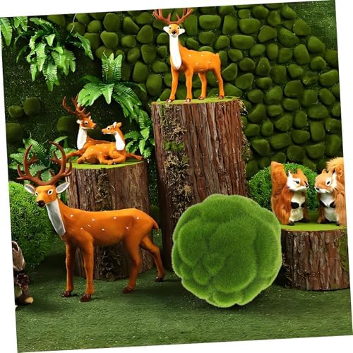 2pcs Artificial Moss Spheres Flocked Foam Greenery Decor Balls