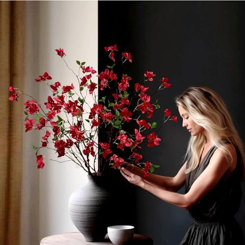 Raxcelivia Artificial Bougainvillea Branches Fuchsia Pack of 4