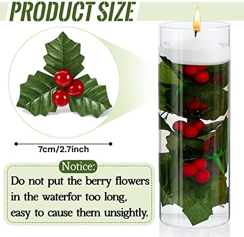 100pcs Christmas Holly Berries for Wreath and Centerpieces