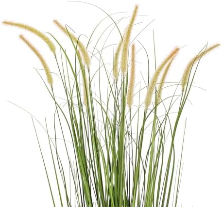Vickerman 60 Inch Artificial Green Grass with Iron Pot Decor
