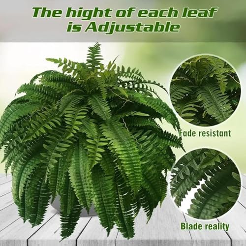 DACHUI 48 Inch Artificial Boston Fern Bush 88 Branches