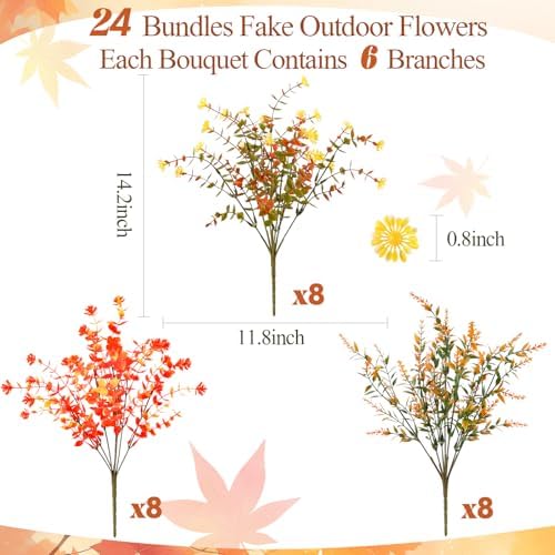 MACTING Fall Artificial Flowers for Outdoor Decor