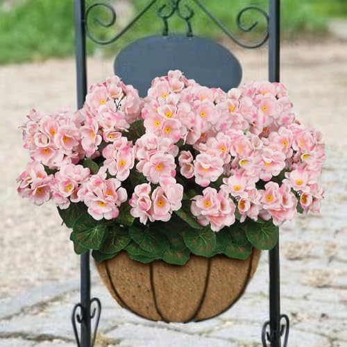 8 Pcs Artificial Geraniums Pink For Garden Home Decor