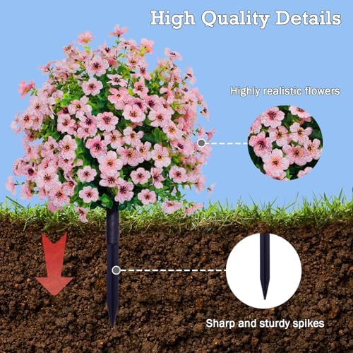 Realistic Artificial Violet Ball Topiary Tree with Ground Spikes