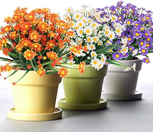 8 Bundle Artificial Daisy Flowers for Outdoor Decoration