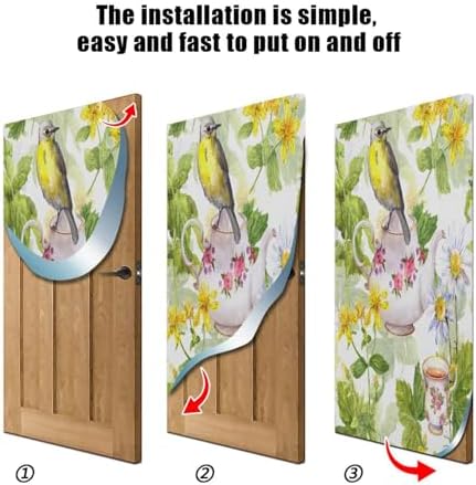 Susiyo Watercolor Tea Bird Halloween Door Cover