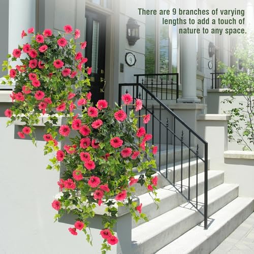 Artificial Petunia Hanging Flower Red 295 Inch