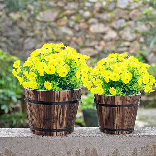 DRT DERUITAI UV Resistant Artificial Yellow Flowers 20 Bundles
