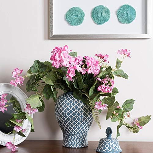 Vickerman Artificial Light Pink Geranium Hanging Bush 22 Inch