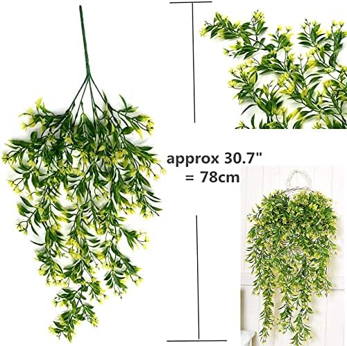 Yellow Artificial Hanging Vine Flowers Decor 4 Pack