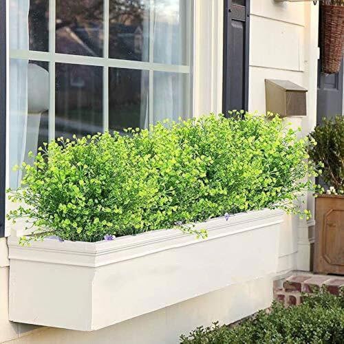 8 Pack Artificial Bell Willow Shrubs UV Resistant Fake Plants