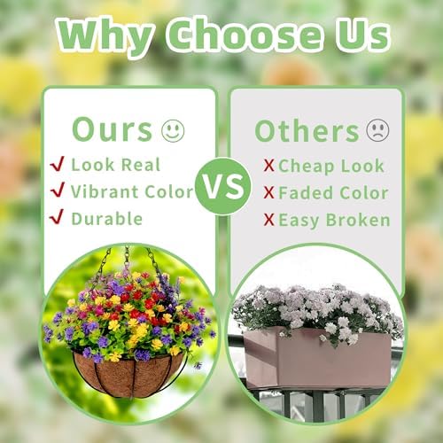24 Bundles Artificial Flowers for Outdoor Decor 1
