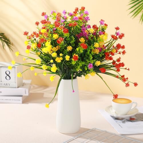 WILLBOND 48 Artificial Flowers Outdoor Decor Set