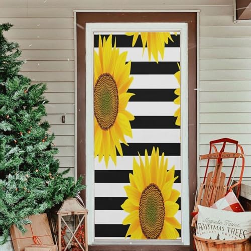 Susiyo Sunflowers Halloween Door Cover 32x79 In