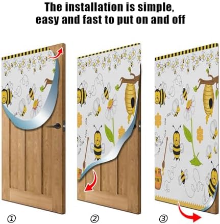 Susiyo Bees Flowers Halloween Door Cover 32x79 Inch
