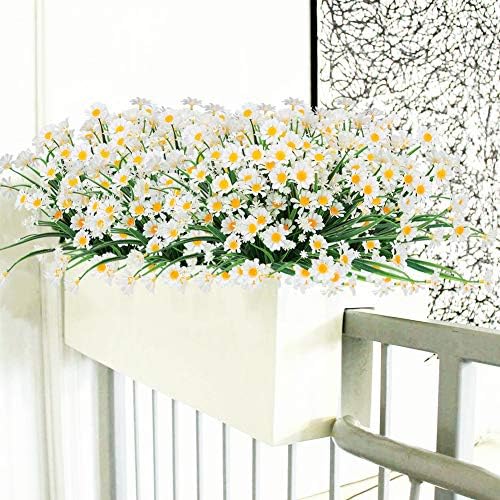 8 Bundles Artificial Daisies Flowers for Outdoor Decor
