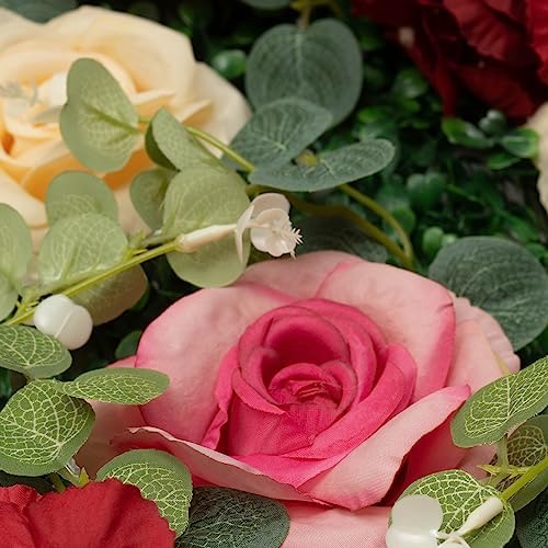 DNYSYSJ Flower Wall 12PCS Artificial Flowers Decor Panel
