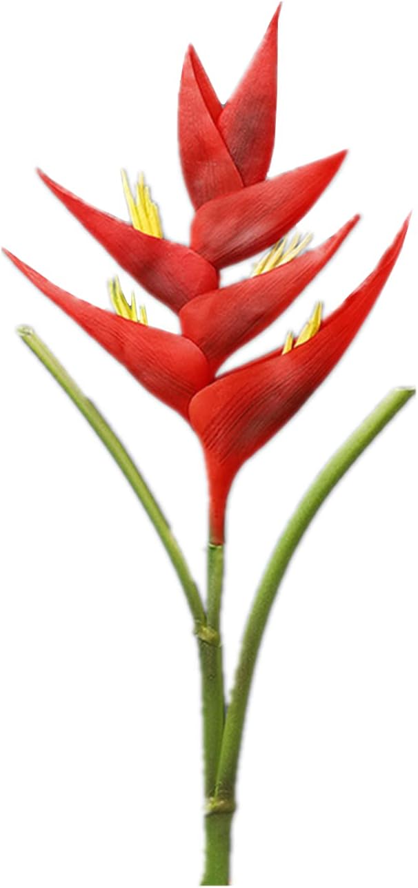 34 Inch Large Red Bird of Paradise Artificial Flower Stem