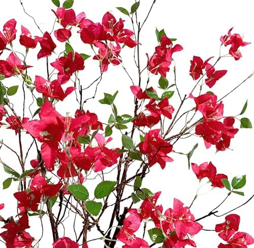Raxcelivia Artificial Bougainvillea Branches Fuchsia Pack of 4