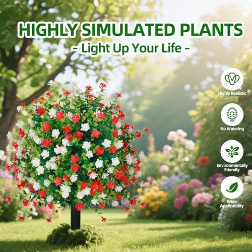 Artificial Topiary Ball with Ground Spike Set of 2