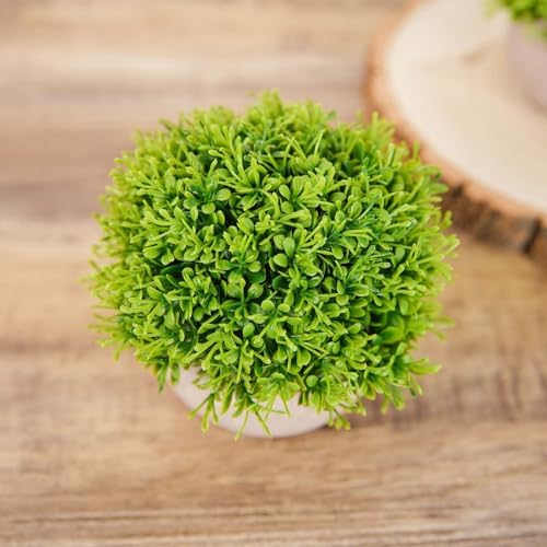 Efavormart 2 Pack Potted Artificial Boxwood Topiary in Gray Planter Pots