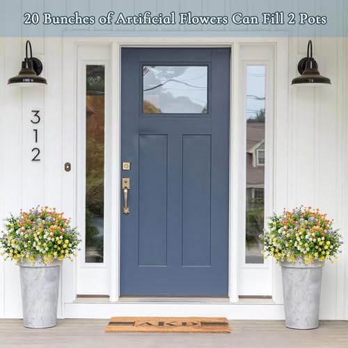 20 Bundle Artificial Flowers Set for Outdoor and Indoor