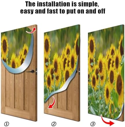 Susiyo Sunflower Halloween Door Cover 32x79 In