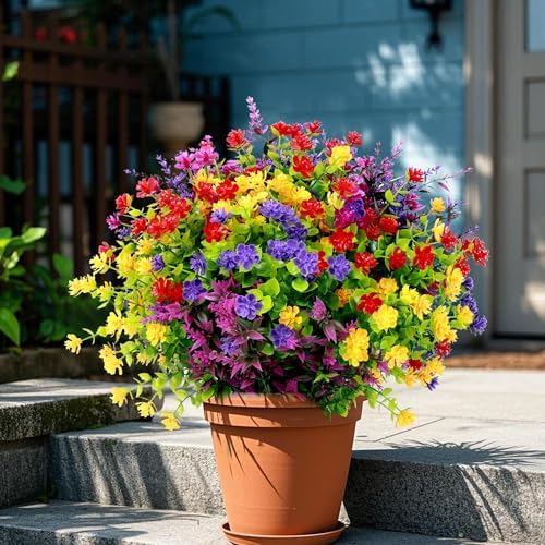 24 Bundles Artificial Flowers for Outdoor Decor 1