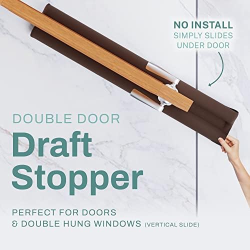 Home Intuition 36 Inch Twin Door Draft Stopper Brown 2 Pack 1