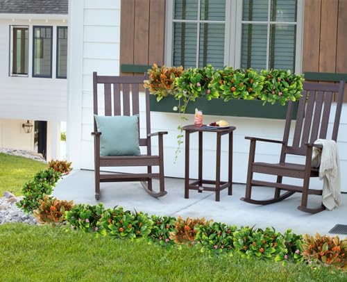 RECUTMS Artificial Mums for Outdoor Fall Vase Filler 10 Pack Tangerine