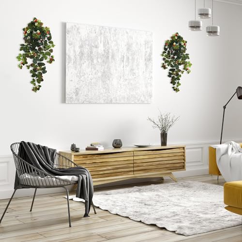 Nearly Natural 31in Strawberry Hanging Bush Set of 2